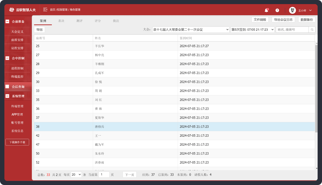 会议表决系统-后台系统